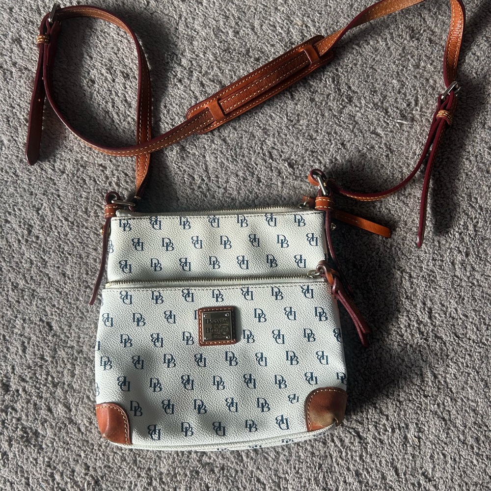 Dooney & Bourke Cream and Brown Crossbody Bag